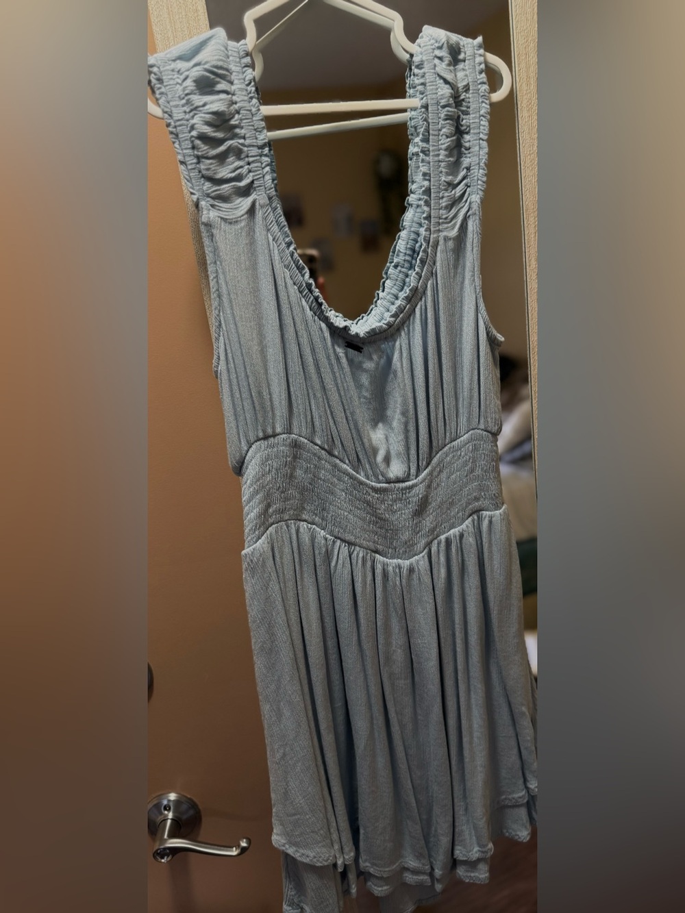 ✨O'Neill Light Blue Ruffled Mini Dress - Picture 2 of 4